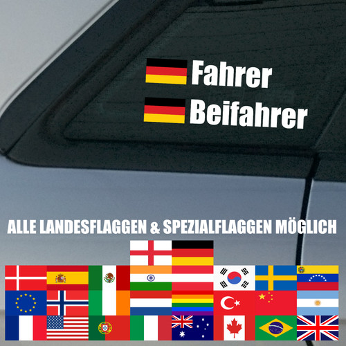Autoaufkleber name flagge - name, +